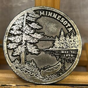 Lewis Buckle Co 1974 Vintage Minnesota belt buckle